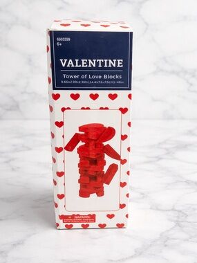 VALENTINE Tower of Love Blocks - Red Heart Theme